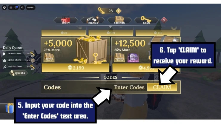 Final Swarm redeem code screen showing where to enter Final Swarm codes