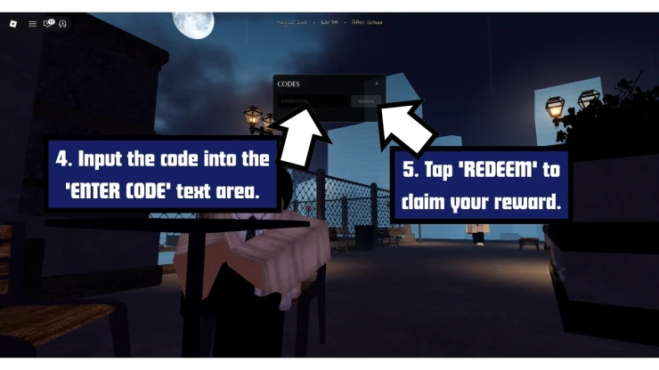 Gakuran redeem code screen showing where to enter Gakuran codes