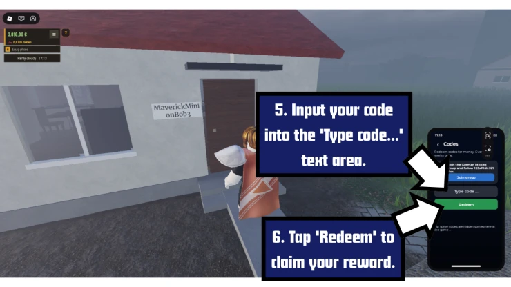 German Moped Days redeem code screen showing where to enter German Moped Days codes