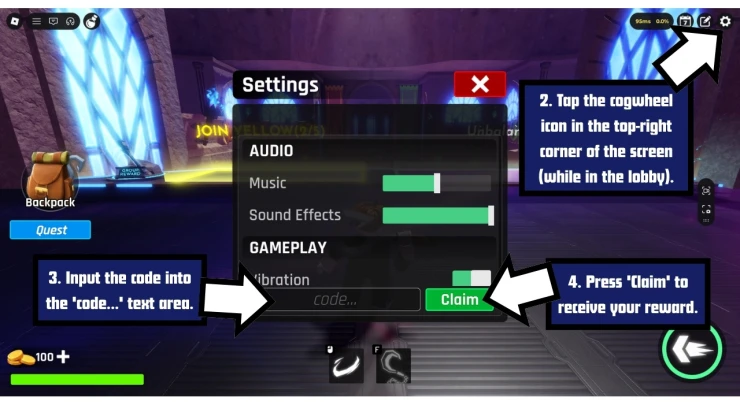 Hooked redeem code screen showing where to enter Hooked codes