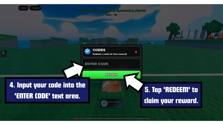 Huss Valley redeem code screen showing where to enter Huss Valley codes