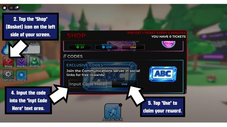Immortality Incremental redeem code screen showing where to enter Immortality Incremental codes