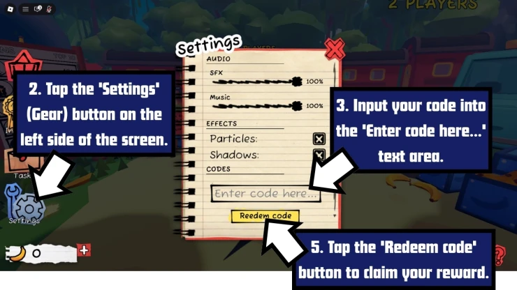 Incommunication redeem code screen showing where to enter Incommunication codes