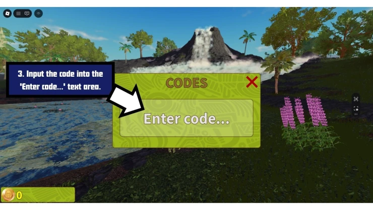 Jungle Life redeem code screen showing where to enter Jungle Life codes