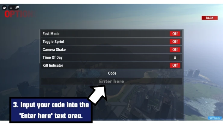 Kaiju Alpha redeem code screen showing where to enter Kaiju Alpha codes