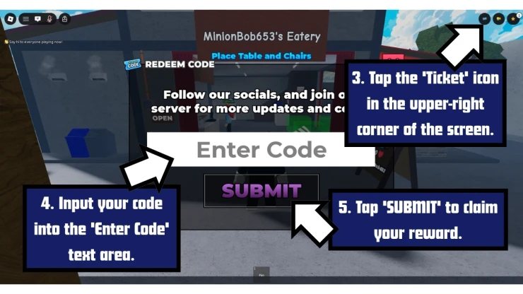 Karinderya redeem code screen showing where to enter Karinderya codes