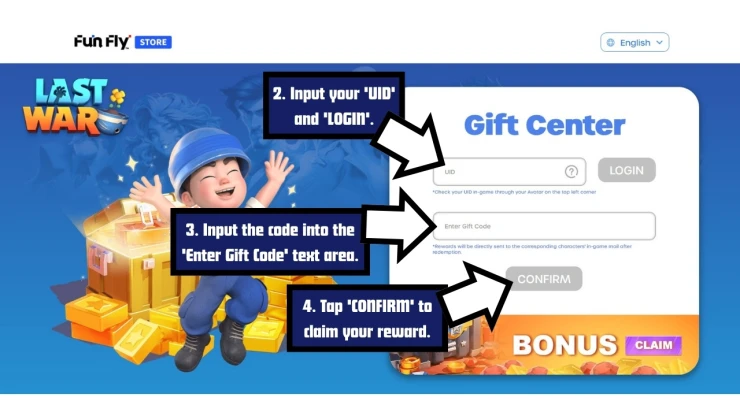 Last War: Survival Game redeem code screen showing where to enter Last War: Survival Game codes