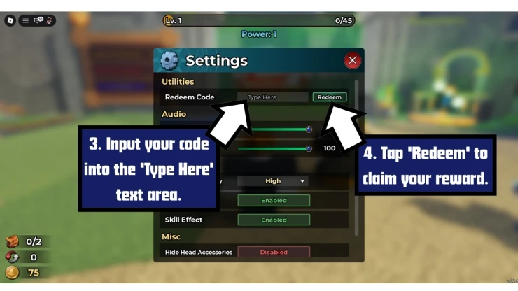 Magic Loot redeem code screen showing where to enter Magic Loot codes