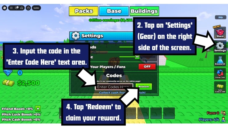 Mini Cup redeem code screen showing where to enter Mini Cup codes