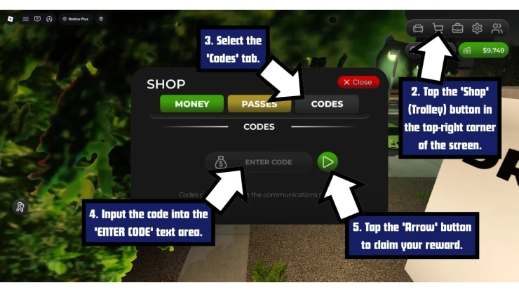 Mojave Valley redeem code screen showing where to enter Mojave Valley codes
