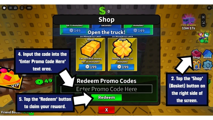 Museum RNG redeem code screen showing where to enter Museum RNG codes