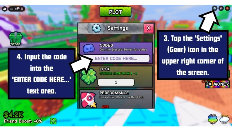 My Grass Farm redeem code screen showing where to enter My Grass Farm codes