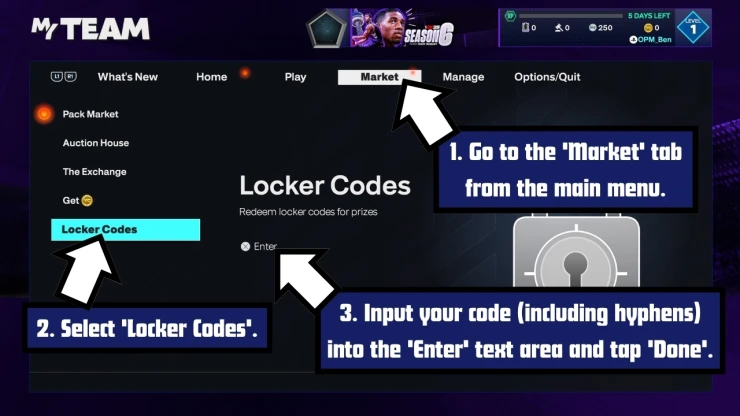 NBA 2k27 redeem code screen showing where to enter NBA 2k27 codes