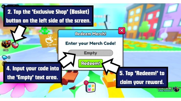 Pet Simulator 99 redeem code screen showing where to enter Pet Simulator 99 codes