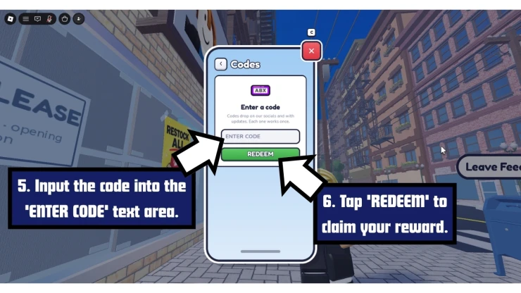 Pet Store Tycoon redeem code screen showing where to enter Pet Store Tycoon codes
