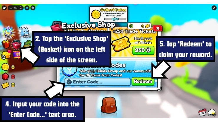 Pets Universe redeem code screen showing where to enter Pets Universe codes