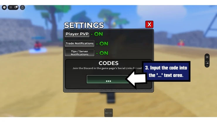 Pirate Piece redeem code screen showing where to enter Pirate Piece codes