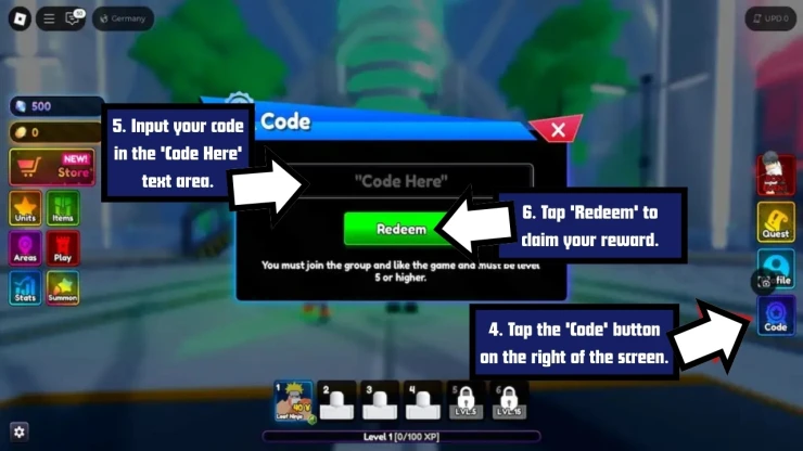 Re:Rangers X redeem code screen showing where to enter Re:Rangers X codes