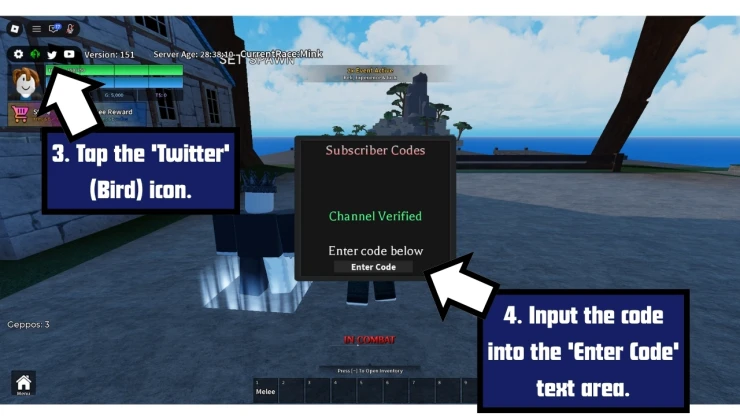 Re:AOPG redeem code screen showing where to enter Re:AOPG codes