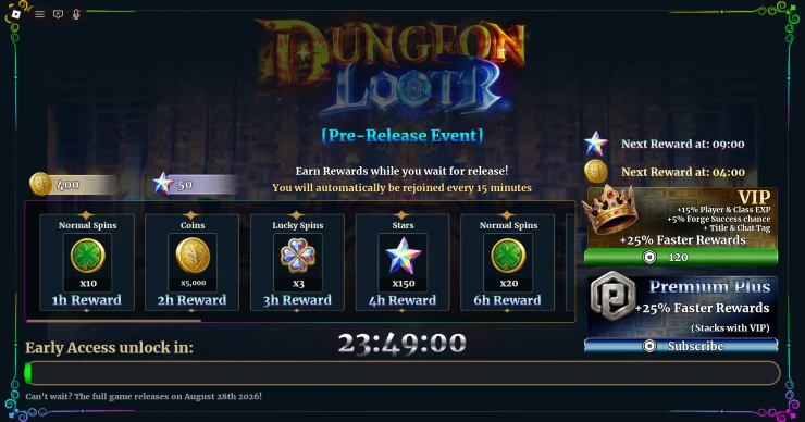 Dungeon Lootr Pre-Release Event screen