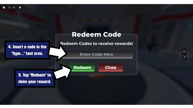 Sniper Arena redeem code screen showing where to enter Sniper Arena codes