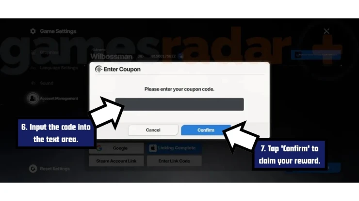 Star Savior redeem code screen showing where to enter Star Savior codes