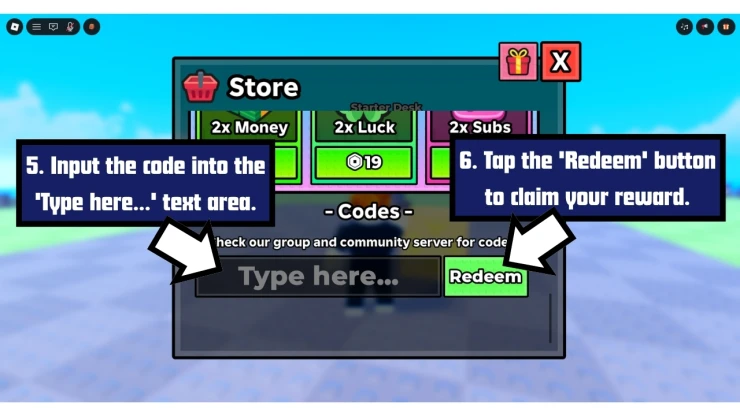 Stream A Cheese Pull redeem code screen showing where to enter Stream A Cheese Pull codes