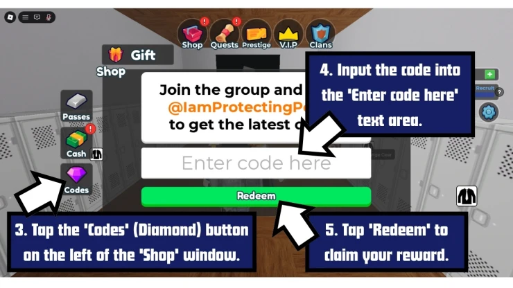 Tactical Swat Simulator redeem code screen showing where to enter Tactical Swat Simulator codes