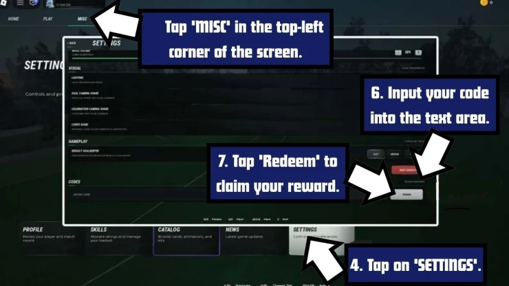 That Freekick Challenge redeem code screen showing where to enter That Freekick Challenge codes