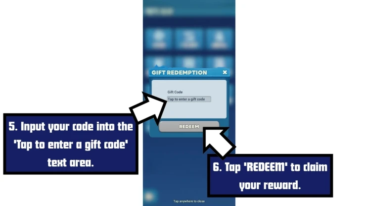 Tiles Survive redeem code screen showing where to enter Tiles Survive codes