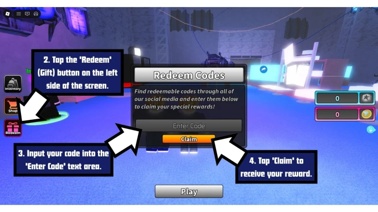 Ultra Toilet Fight 2 redeem code screen showing where to enter Ultra Toilet Fight 2 codes
