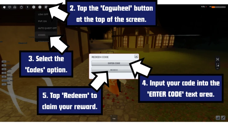 Vampire Life redeem code screen showing where to enter Vampire Life codes