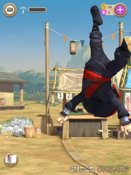 You can even throw your ninja around by tapping and holding, then dragging him around the screen!