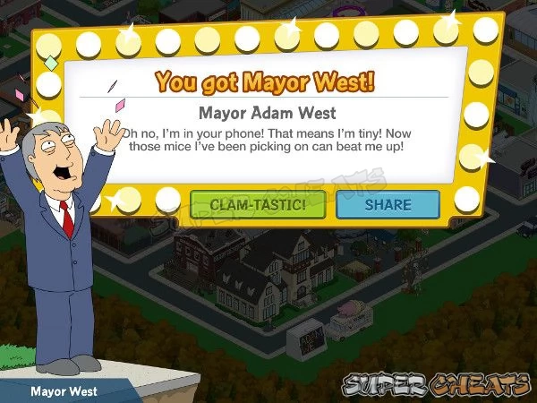 A sincere Quahog Welcome for Mayor Adam West!
