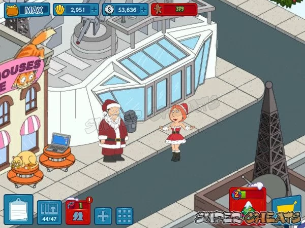 Jiggly Lois dealing with an Asian Mall Santa!