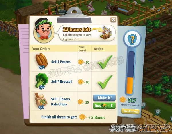 The Village Grocer Order Board is a source for special rewards