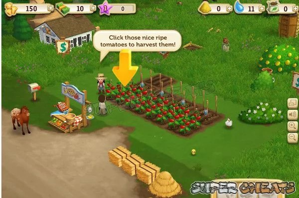 Your first lesson in the tutorial is crop management and Tomatoes
