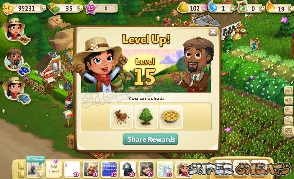 Arriving at Level 15 with a fully productive farm and Pigs!