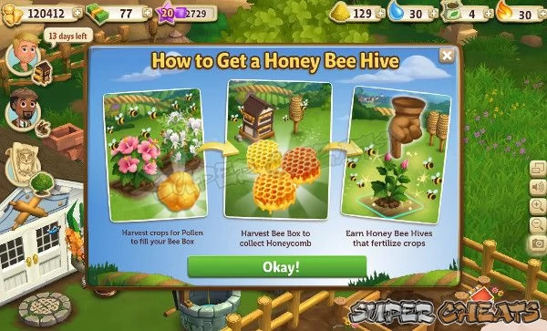 The Bees helpfully collect Pollen from each new Crop you Harvest
