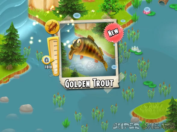 The Golden Trout is most commonly found by the waterfall