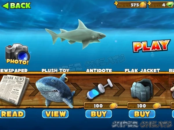 The store is an invaluable resource. Items like the map, in particular, should make your shark's journey much easier