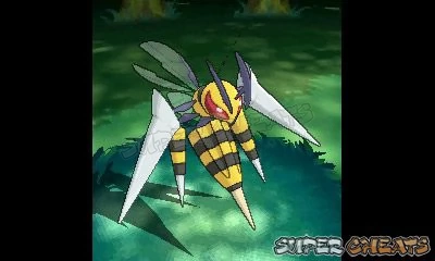 With six wings, Mega Beedrill flies to the attack with great speed! The poisonous barbs on its tail and arms both grow larger, and its legs sprout poisonous stingers to boot!