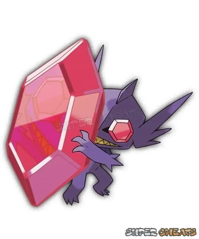 During battle, Mega Sableye shelters itself behind the jewel, from where it can take advantage of any openings its target leaves exposed.