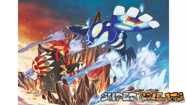 Primal Groudon and Primal Kyogre in their destructive clash