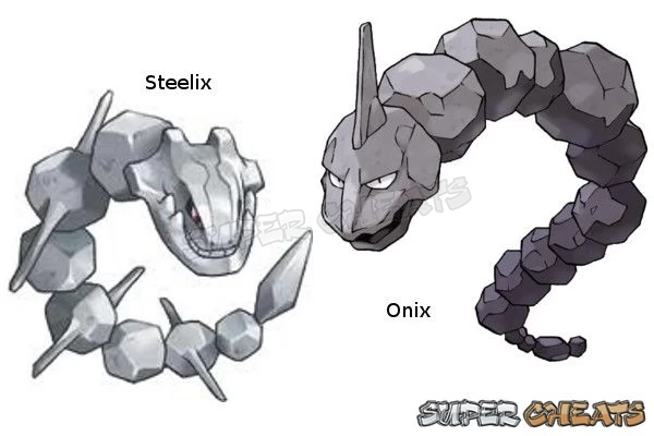 The Rock Snake Pokeon Onix and its evolved form, Steelix