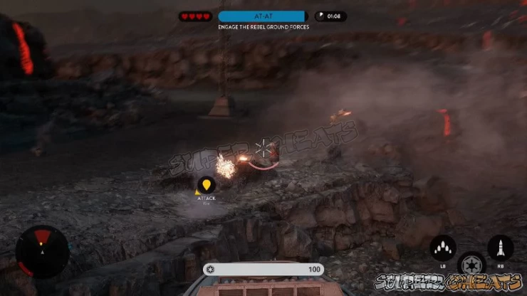 In Overpower you learn to pilot and fight an AT-ST