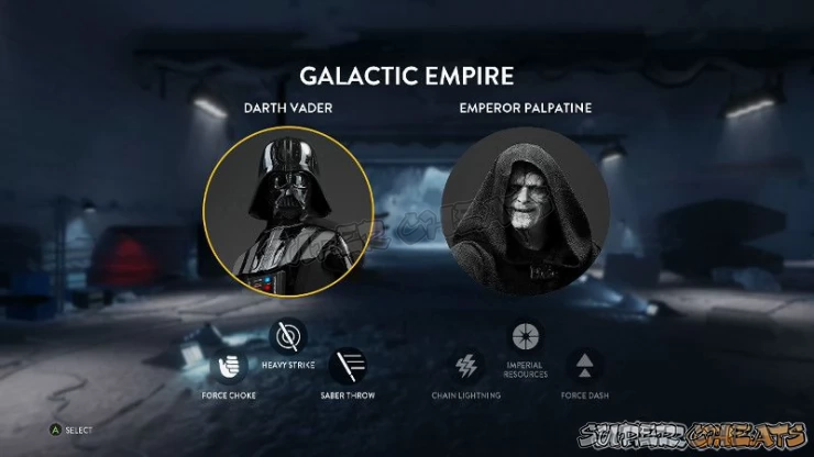 In The Dark Side you learn to battle as Darth Vader or Emperor Palpatine