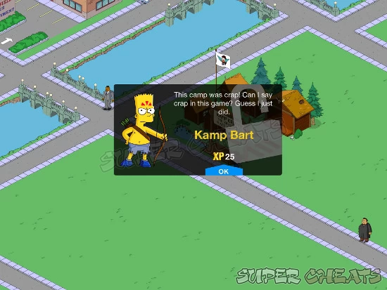 Some Premium Buildings come with either Characters or, more likely, Outfits or Costumes, as is the case with Kamp Krusty / Kamp Bart!