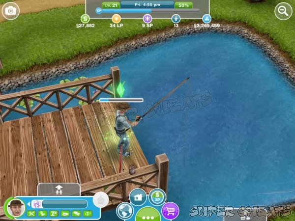 The spot for leveling your Fishing is on the dock in the Town Park