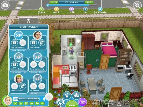 Probably the biggest single source of income will be your Sim Jobs
